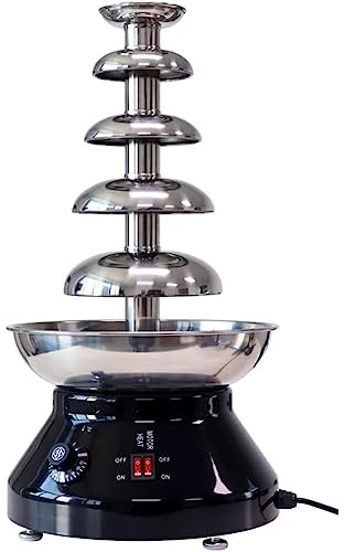 3L Stainless Steel Commercial Chocolate Fountain, 5 Tier Hot Chocolate Fondue Fountain Machine Stainless Steel Chocolate Melting Pot Big Capacity, for Party Wedding Buffet Restaurant black