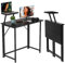 HAMHAIGO Computertisch Kleiner Schreibtisch Klappbarer 80cm x 45cm x 75cm, Schwarz klappbarer Tisch mit mit Monitorständer, Computerspieltisch für Arbeitszimmer und Schlafzimmer