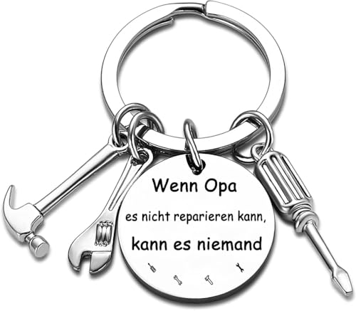 Tecreo Opa Geschenk Wenn Opa es nicht reparieren kann, kann es niemand Schlüsselanhänger Best Opa Ever Schmuck Vatertags Geschenk Geburtstag Geschenk von Enkelin zu Opa