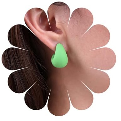 Inateannal Vintage Grüner Samt Reifen Ohrringe Klobig Rot C Form Ohrstecker Ohrringe Grün Acryl Reifen Ohrringe Breit Reifen Ohrringe Leicht Klobig Ohrstecker Schmuck Für Frauen Und Mädchen