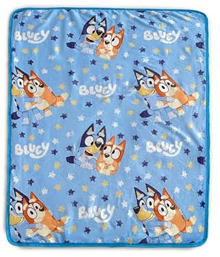 Northwest Bluey Silk Touch Sherpa Überwurfdecke, 101,6 x 127 cm, Happy Times