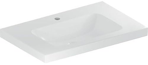 Geberit iCon Light Waschtisch, 75 cm x 48 cm, mit Hahnloch, ohne Überlauf,501839, 501.839.00.6, Farbe: Weiß