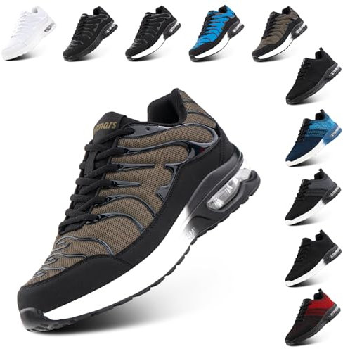 Hitmars Baskets Homme Femme Chaussures de Sport Running Coussin d'air Sneakers Légères Chaussures de Marche Course Respirantes Fitness Jogging Outdoor Gym Vert EU 46