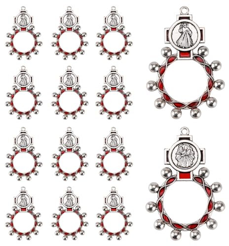 Finger-Rosenkranz-Ring, katholisch für Taufe, Gastgeschenke, Rosenkränze in Großpackung, Göttliche Barmherzigkeit, Rosenkranz, kleiner Taschen-Rosenkranz, Schlüsselanhänger für Herren, Rosarios