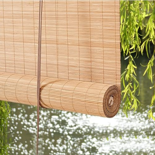 X1NGFU Tenda A Rullo in bambù,retrò Tapparella Avvolgibile in bambù,Cortina di bambù Oscuranti,Protezione Privacy delle Finestre,per Interno/Esterno,Personalizzate,Larghezza X Altezza (80cm x 100cm)