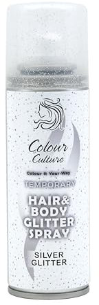 Colour Culture Spray colorant pour cheveux - 125 ml (Spray à paillettes argentées)