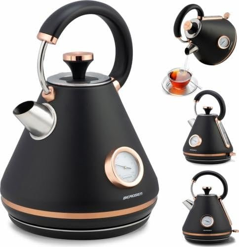 Berdsen BD-701 Bouilloire Électrique Élégante avec Thermomètre, 1.7L - Noir