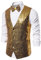 Chdirnely Herren Weste Pailletten Jacken für Männer Glitzer Weste Pailletten Kleid Anzug Weste V Ausschnitt Sparkly Weste für Party Club Urlaub Halloween, gold, L