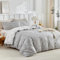 Tokokimo Housse de Couette 140x200 avec 1 Taies d'oreiller 65x65 cm - Motif de Branche Réversible - Parure de lit 140x200 cm - 100% Microfibre Parure Couette avec Fermetures éclair, Gris Blanc