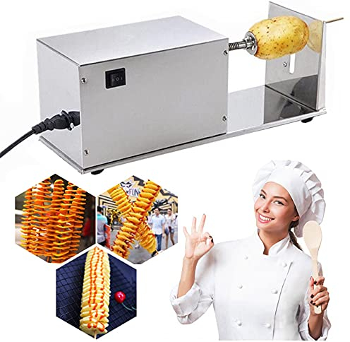 Pelapatate, Pelapatate Automatico, Taglia Patate A Spirale, Trita Patate, Frantoio per Patate, Affettatrice Patate, Acciaio Inossidabile 220V, Argento
