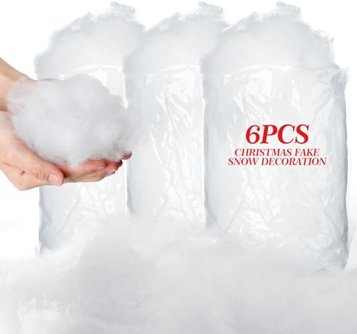 Tatuo Decorazione Natalizia con Neve Finta Neve Artificiale Neve Fibra Soffice Neve Interna per Albero di Natale Inverno Mantello Villaggio Natività Natale Display(42 Once/1.2kg)