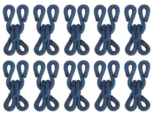 QUARKZMAN Ganci e Occhielli Cucire, 14pz - Chiusure con Gancio e Occhiello per Cucire Rivestiti Poliestere Abbigliamento Reggiseno Gonna Cucito (Blu Navy, Lunghezza 23mm)