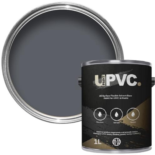 upaintpvc - All-In-Once UPVC Plastic Paint - Windows - Doors - Frames - Conservatories - Fascia - Downpipes - Guttering | Semi Matt Finish - 1 Litre (Slate Grey Ral 7015)