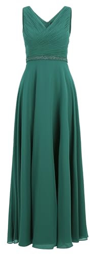 Vera Mont Damen Abendkleid mit Plissee Dark Emerald,50
