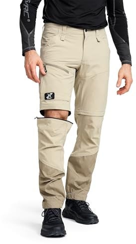 RevolutionRace RVRC GP Pro Stretch Zip-Off Pants für Herren, Wandelbare Wanderhosen für Outdoor-Aktivitäten, Aluminium/Brindle, S