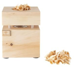 HolzGlanz - Design LED-Zirbenlampe 12,5 x 12,5 x 16,5 cm - hochwertige Lampe aus Zirbenholz - Lampe mit angenehmen Zirbenduft - Handgefertigt in Österreich