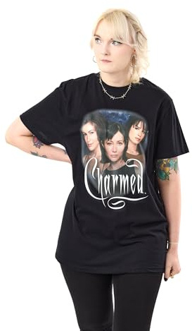 Vanilla Underground Charmed Smoke Unisex Black Short Sleeved Graphic Tee | Mystical Charm Design T-Shirt for Men & Women | Witchcraft Inspired Clothing | Occult Symbol Top