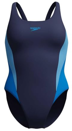 Speedo Women's Colourblock 2.0 Swimsuit Swimming Costume Blue Size 42 Approx UK 18