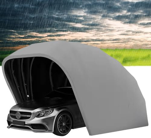 Carport Canopy Shelter, Foldable Retractable Car Awning, Mobile Folding Garage, Stainless Steel, 5.5m x 2.5m x 2.3m