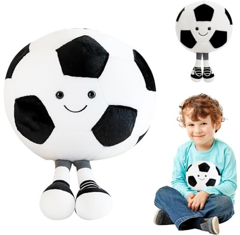Jinfanshurich 25cm Plüsch Fußball Spielzeug, Fußball Kuscheltier, Flauschiges Kissen, Kuscheltier Geschenk Jungen Mädchen & Fußball Liebhaber