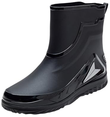 Stivali Gomma Uomo Pioggia Comode Leggere Scarpe Antipioggia Corti Invernali Eleganti Stivali Impermeabili Antiscivolo Stivaletti Gomma In Pvc Trekking Stivaletto da Giardino Scarponcini Rain Boots