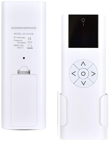 WDZP Mando a distancia AC114-01 para persianas, transmisor RF de 1 canal (433,92 MHz) para persianas eléctricas, persianas y parasoles