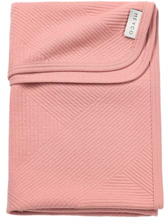 MEYCO Babydecke 75x100cm Jacquard Kuscheldecke Pure Rose | Baumwollmix - Oeko Tex zertifiziert - TOG 0.5 - vielseitig einsetzbar - kuschelig & atmungsaktiv - waschbar
