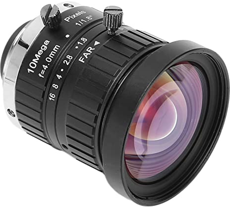 Haofy Manuelles Iris-Sicherheitskameraobjektiv, 10 MP, Geringe Verzerrung, Konstruktion aus Aluminiumlegierung, 1,54 X 1,5 Zoll, Temperaturbeständig, Zoomsteuerung für Überwachung und Fotografie