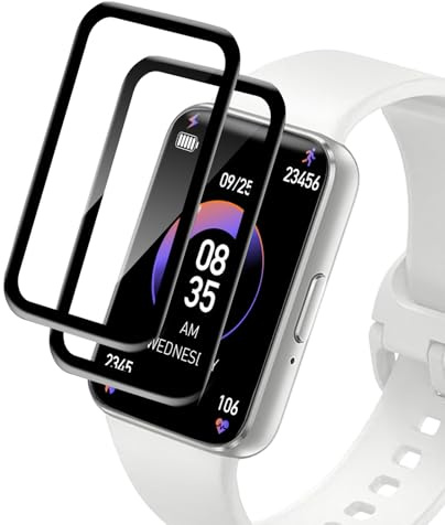 Carantee 2 pièces Verre trempé 3D pour Samsung Galaxy Fit 3, 9H Ultra-Résistant, Anti-Rayures & Anti-Trace, 100% sans Bulles Protection écran, Haute Sensibilité, Haute définition Vitre Protection