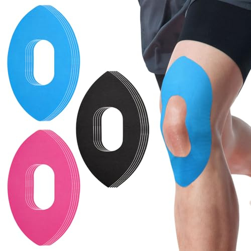 15 Stück Knie Tape vorgeschnitten – Kinesiologieband für Knie zur Schmerzlinderung & Stabilität,Elastisches Sport Tape für Knieschmerzen,Wasserdichtes Kinesio-Tape für Training & Athletik,Ovale (B)