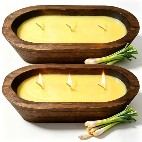 Scent-Hi 2 Pack Citronella Candles, Lemongrass Scented Soy Wax Candles