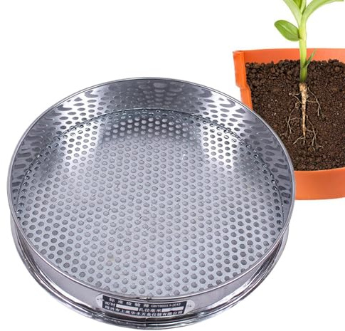 Passoire de en acier inoxydable de 7,87 pouces de diamètre | Tamis de jardin léger de qualité alimentaire avec trou rond pour fruits, vis, thé, céréales, poudre de légumes déshydratées, sable