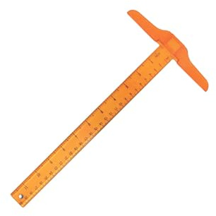 Zanthicia Regla transparente con escuadra en T, puntos de dibujo, plástico calibrado en pulgadas y centímetros, ideal para diseños de arquitectos y
