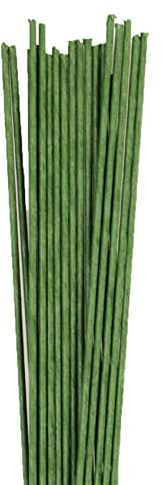 Culpitt 18 Gauge Dark Green Florist Wires, Paper Covered Wire For Cake Decorating, Sugar Flowers, Sprays - 36 cm x 20 Pack