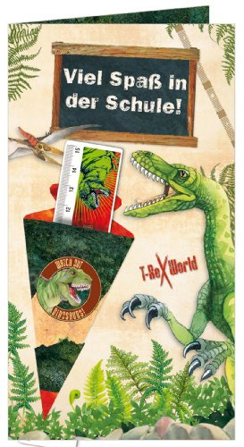 Viel Spaß in der Schule! Grußkarte mit Lineal - T-Rex World: (Verkaufseinheit) (Grusskarten)