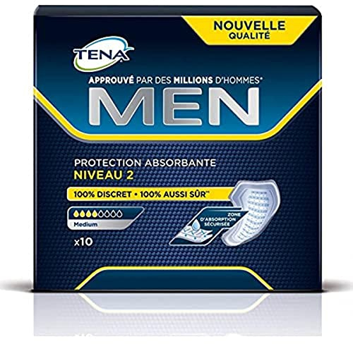Tena - For Men - Niveau 2 - Protections Absorbantes pour Hommes Fuites Légères et Modérées - x 10
