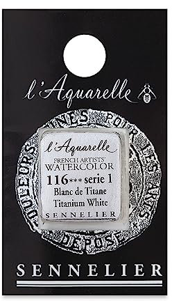 SENNELIER French Artists' Watercolor, Half Pan, Titanium White S1