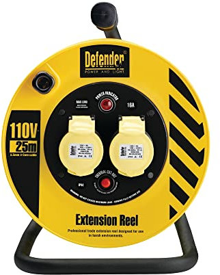 Defender Cable Reel 2-Way 16A 25m 110V (E86450)