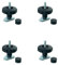 LOADCARE 4 x Schraubfitting M8 mit Sternengriff für Airlineschiene/Zurrschienen, Airlinebeschlag