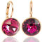 NOBEL SCHMUCK 925 Silber Ohrringe Rosegold Pink Marken Kristalle Fuchsia