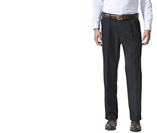 Dockers Men's Relaxed Fit Comfort Khaki Pants-Pleated, Dockers Navy, 42W x 30L