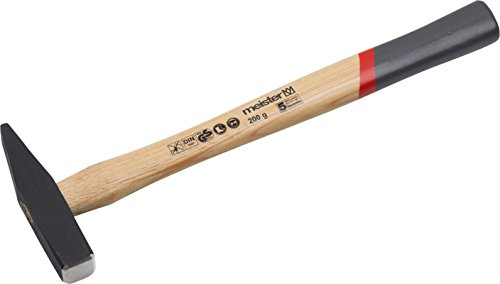 Meister Martello da fabbro – 200 g – Testa forgiata – Robusto manico in legno hickory/martello ingegnere/martello con manico hickory / 2216100