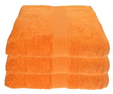 Julie Julsen 3er Pack Duschtuch 23 Farben erhältlich weich und saugstark 500gsm Öko Tex Orange 70 x 140 cm