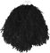 Jumbo-Cheerleader-Pompons – 1 Pom Pom – schwarze Quasten-Pompons mit Fingergriff – USA-amerikanische Cheerleader-Tanzschule Kostümzubehör