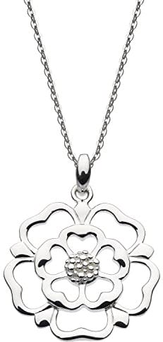 Heritage Dew Sterling Silver Open Tudor Rose Necklace of Length 45.7cm 9319HP