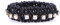 QHP Knotenband Haargummi Diamond mit Perlen in verschiedenen Größen und Strass-Steinen (Schwarz)