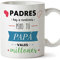 MUGFFINS Taza Papá - Padres hay a montones pero tú PAPÁ vales millones - Taza Desayuno con Frases/Mensajes. Idea Regalo Día del Padre. Cerámica 3