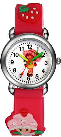 Lancardo Mädchen Kinderuhr Armbanduhr, süße 3D Meerjungfrau Lernuhren Armbanduhr pink