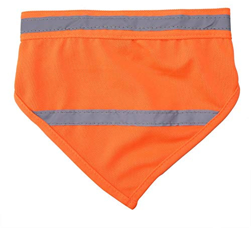 2 Teile/Satz Haustier Bandanas Sicherheit Reflektierende Streifen Nacht Kragen Medium & Small Hunde Welpen Dreieck Schal Lätzchen Halstuch(L-Fluoreszierendes Orange)