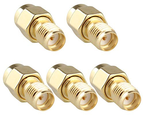 Jopto Lot de 5 Adaptateurs Coaxiaux Sma Femelle vers RP-Sma Femelle Jack Adaptateur Sma Femelle vers Sma Femelle Connecteur